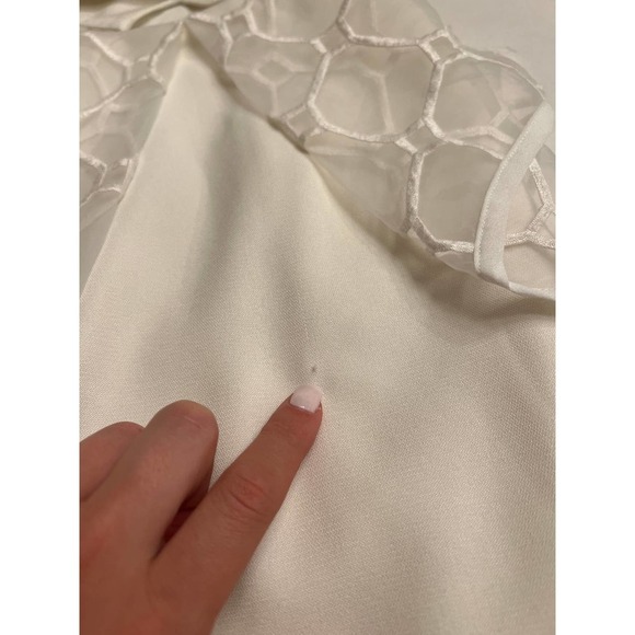 Lumier by Bariano Sleeveless Cream Overlay Geometric Dress Size S - Picture 9 of 10